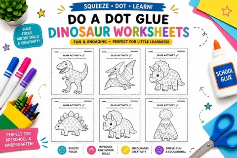 10+ Do A Dot Glue Dinosaur Worksheets
