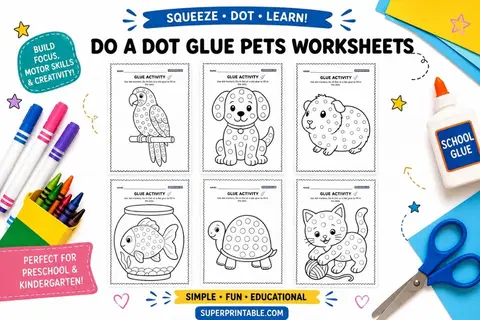 10+ Do A Dot Glue Pets Worksheet Feature Image