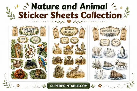Free 10+ Nature and Animal Sticker Sheets Collection
