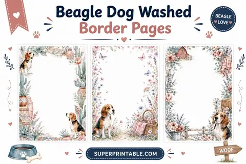 12+ Beagle Dog Washed Border Pages Feature Image
