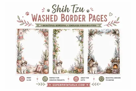 12+ Shih Tzu Washed Border Pages Feature Image
