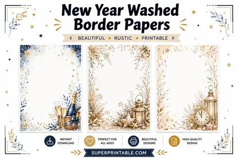 15+ New Year Washed Border Papers Feature Image