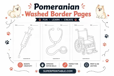 15 Pomeranian Washed Border Pages Feature Image