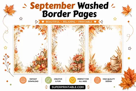 15+ September Washed Border Pages Feature Image