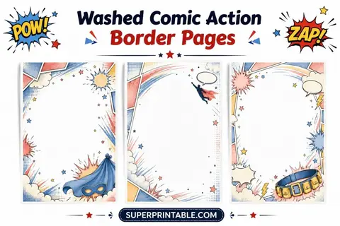 15+ Washed Comic Action Border Pages Feature Image
