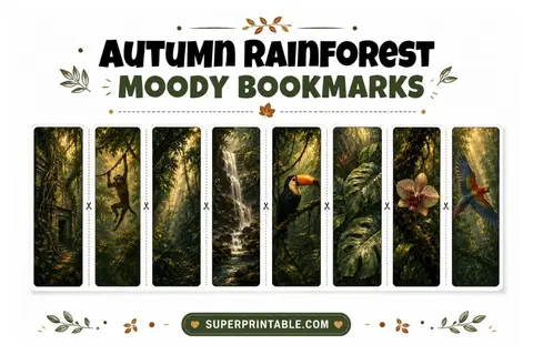 16 Autumn Rainforest Moody Bookmarks Feature Image