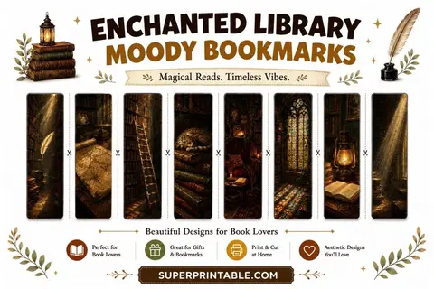 16 Enchanted Library Moody Bookmarks Feature Image