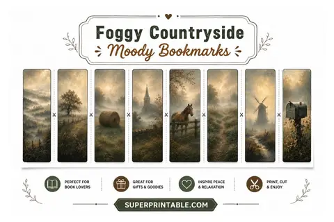 16 Foggy Countryside Moody Bookmarks Feature Image