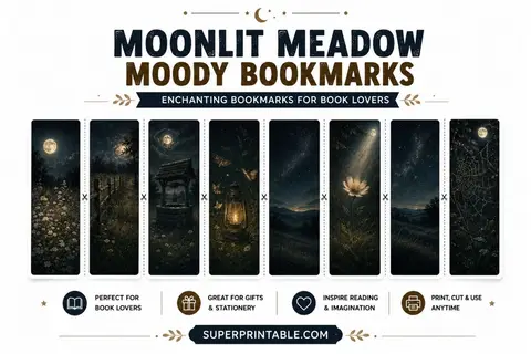16 Moonlit Meadow Moody Bookmarks Feature Image