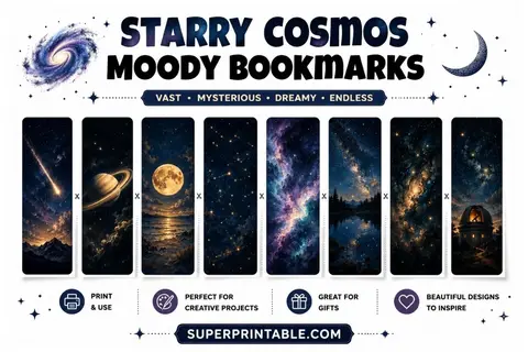 16 Starry Cosmos Moody Bookmarks Feature Image