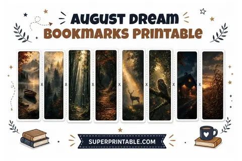 25+ August Dream Bookmarks Printable Feature Image