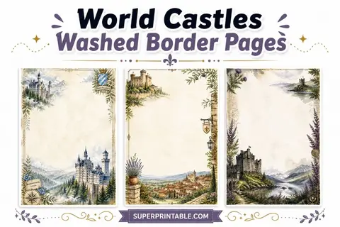 25+ World Castles Washed Border Pages Feature Image