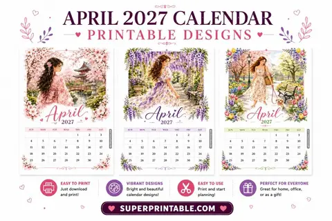 28+ April 2027 Calendar Printable Designs Feature Image