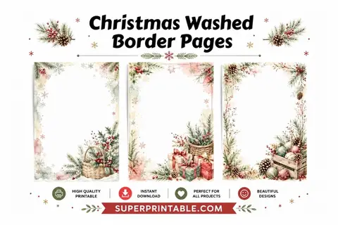30+ Christmas Washed Border Pages Feature Image