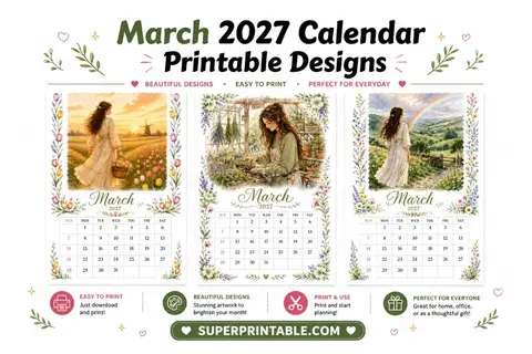 30 March 2027 Calendar Printable Designs Feature Image