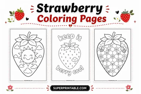 30+ Free Strawberry Coloring Pages