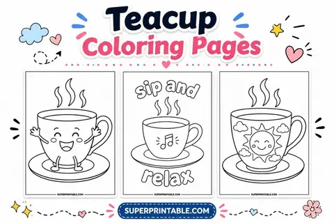 30+ Teacup Coloring Pages Feature Image