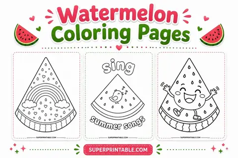 30+ Free Watermelon Coloring Pages