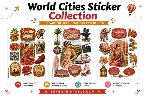 50+ World Cities Sticker Collection Feature Image