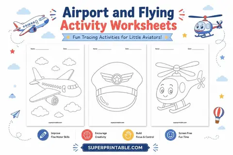 Airport and Flying Activity Worksheets Feature Image