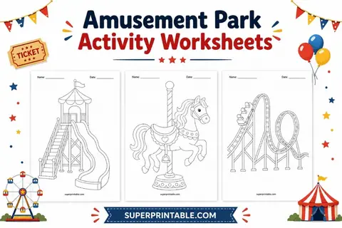 Amusement Park Activity Worksheets Feature Image