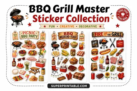 Free BBQ Grill Master Sticker Collection