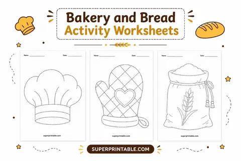 Bakery and Bread Activity Worksheets Feature Image