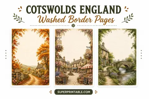 Cotswolds England Washed Border Pages Feature Image