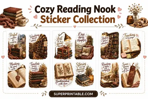 Cozy Reading Nook Sticker Collection Feature Image