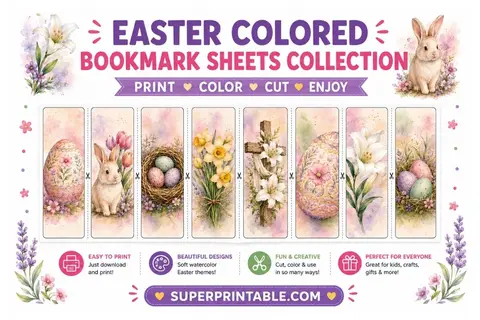 Easter Colored Bookmark Sheets Collection Feature Image