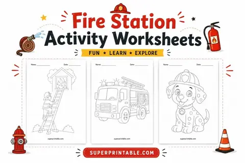 Fire Station Activity Worksheets Feature Image