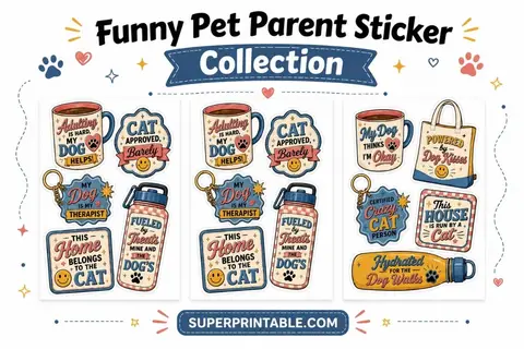 Funny Pet Parent Sticker Collection Feature Image