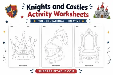 Free Knights and Castles Activity Worksheets for Kids