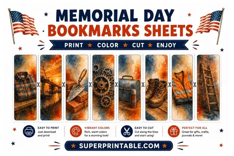 Memorial Day Bookmarks Sheets Collection Feature Image