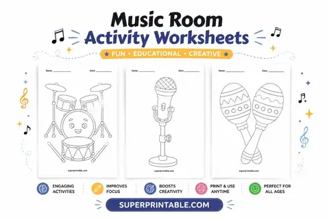 Music Room Activity Worksheets Feature Image