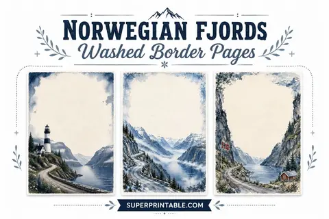 Norwegian Fjords Washed Border Pages Feature Image