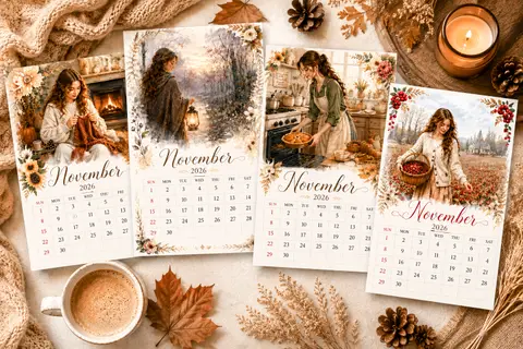 30 Watercolor November 2026 Calendar Collection