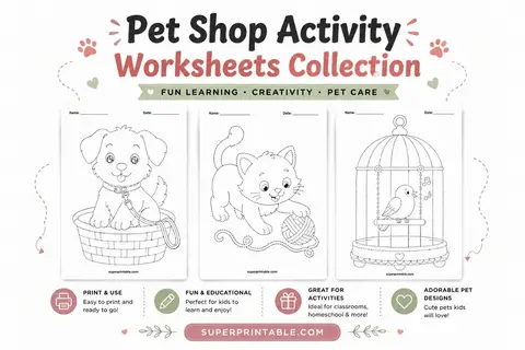 Pet Shop Activity Worksheets Feature Image