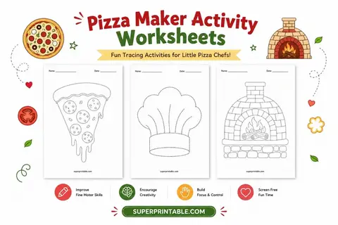Pizza Maker Activity Worksheets Feature Image