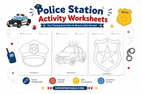 Police Station Activity Worksheets Feature Image