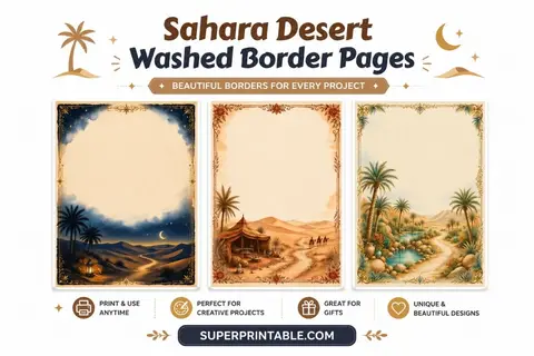 Sahara Desert Washed Border Pages Feature Image