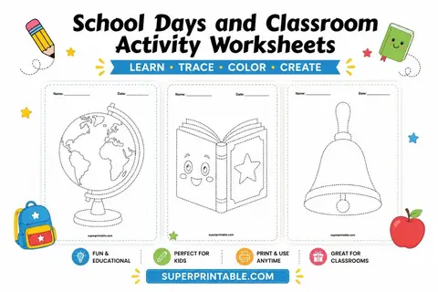 School Days and Classroom Activity Worksheets Feature Image