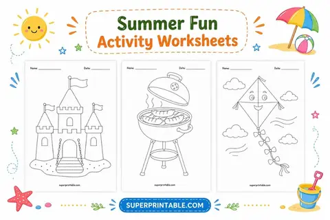 Summer Fun Activity Worksheets Feature Image