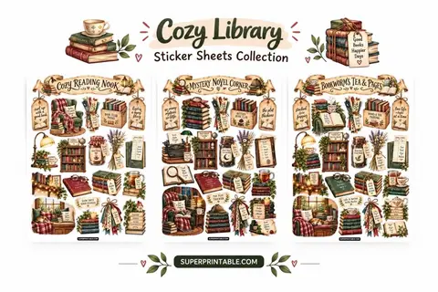 10+ Cozy Library Sticker Sheets Collection Feature Image