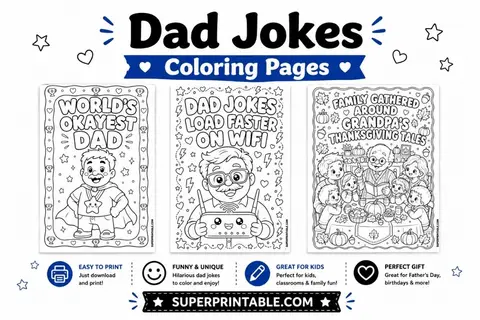 10+ Dad Jokes Coloring Pages Feature Image