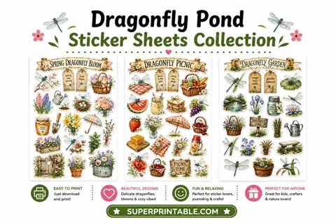 10+ Dragonfly Pond Sticker Sheets Collection Feature Image
