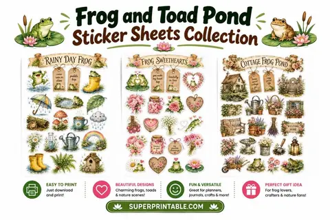 10+ Frog and Toad Pond Sticker Sheets Collection Feature Image