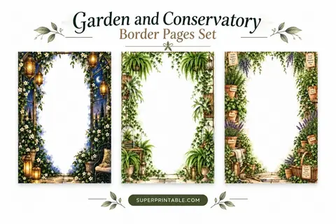 10+ Garden and Conservatory Border Pages Set Feature Image