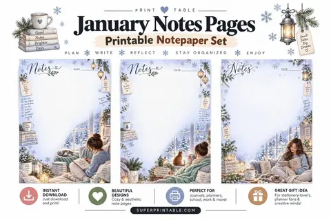 10+ January Notes Pages Feature Image