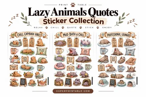 10+ Lazy Animals Quotes Sticker Collection Feature Image